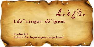 Lézinger Ágnes névjegykártya